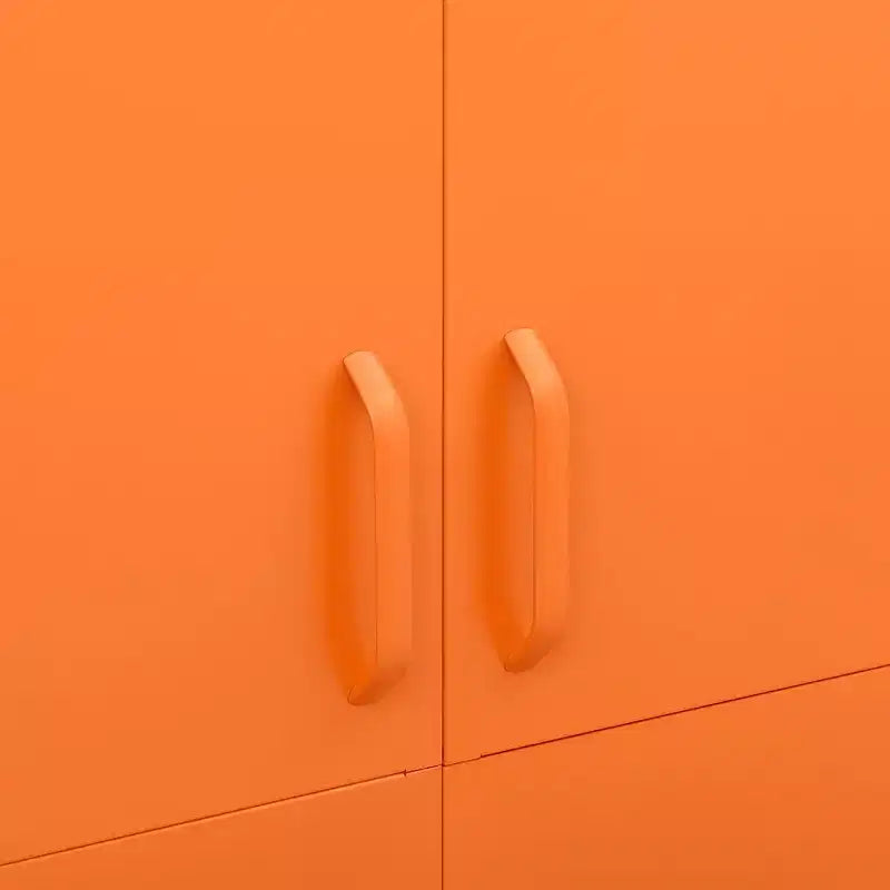 Armoire en acier thermolaqué orange, grande armoire rectangulaire