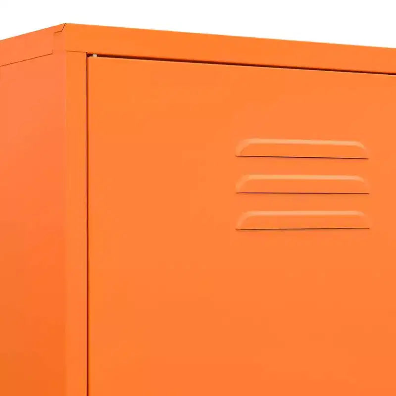 Armoire en acier thermolaqué orange, grande armoire rectangulaire