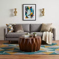 Table basse octogonale 29 en bois massif marron