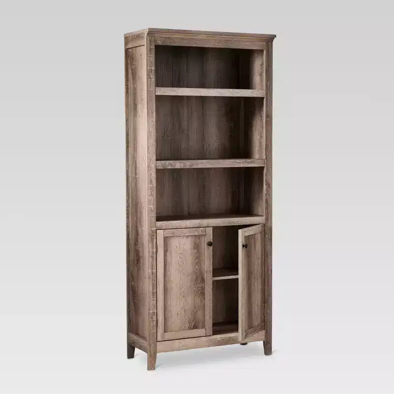 Bibliothèque Carson à 5 étagères avec portes, 72 po
