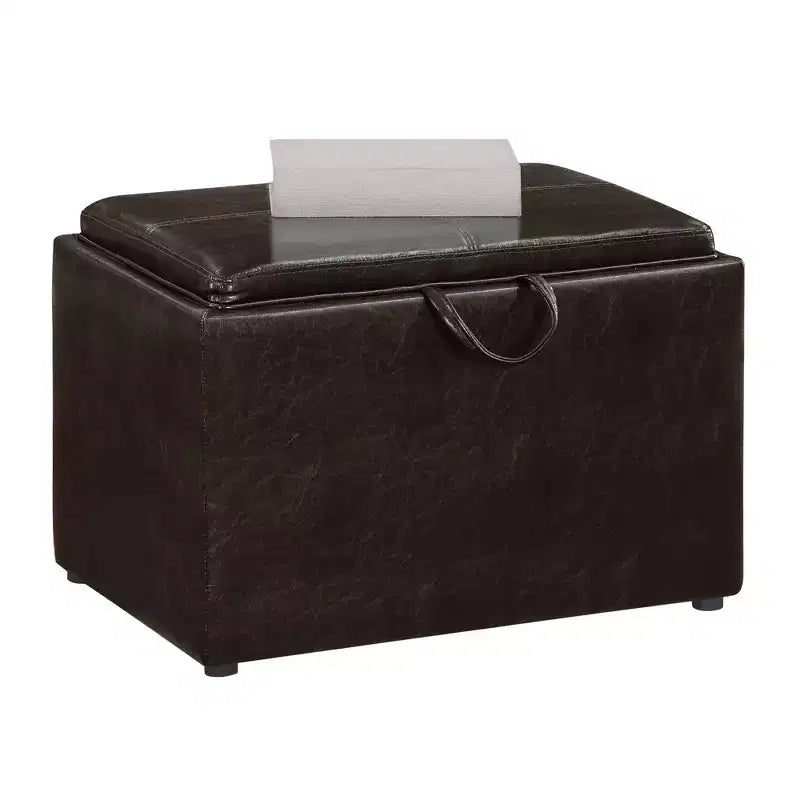 Pouf de rangement Luxe Comfort avec plateau supérieur réversible