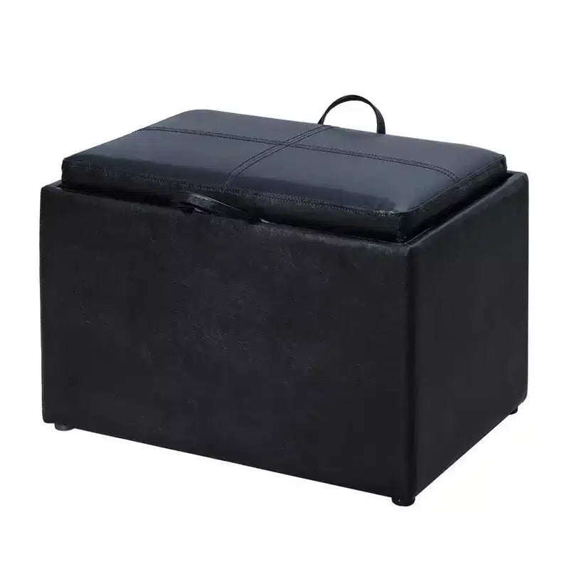 Pouf de rangement Luxe Comfort avec plateau supérieur réversible