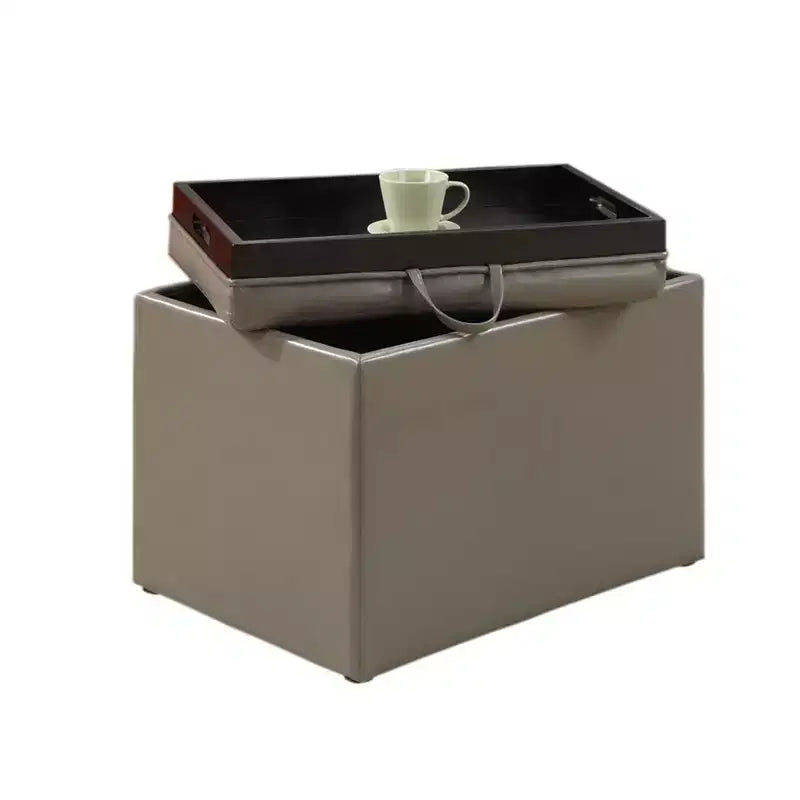 Pouf de rangement Luxe Comfort avec plateau supérieur réversible