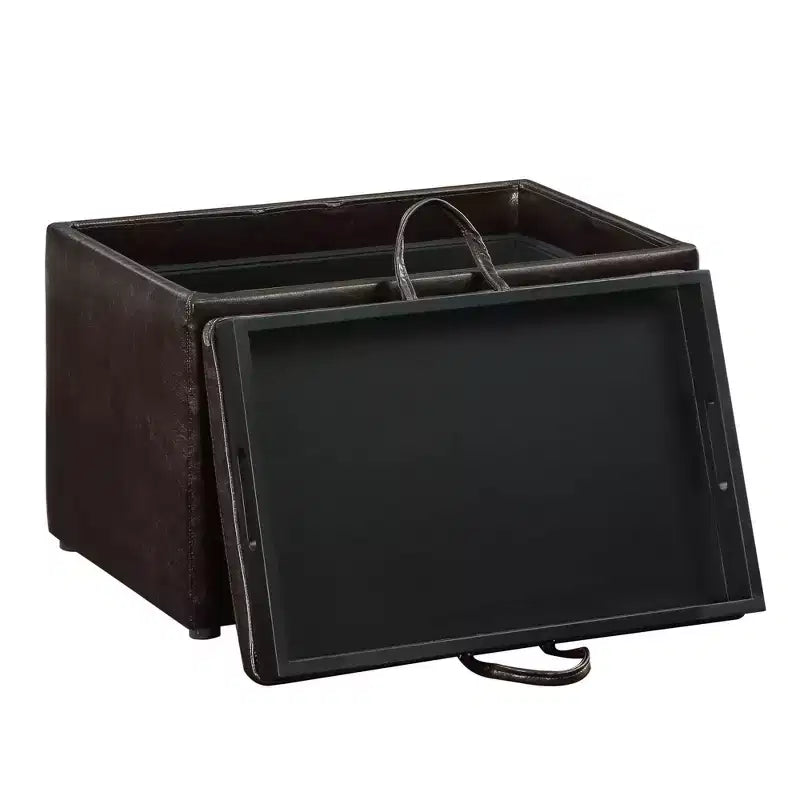 Pouf de rangement Luxe Comfort avec plateau supérieur réversible