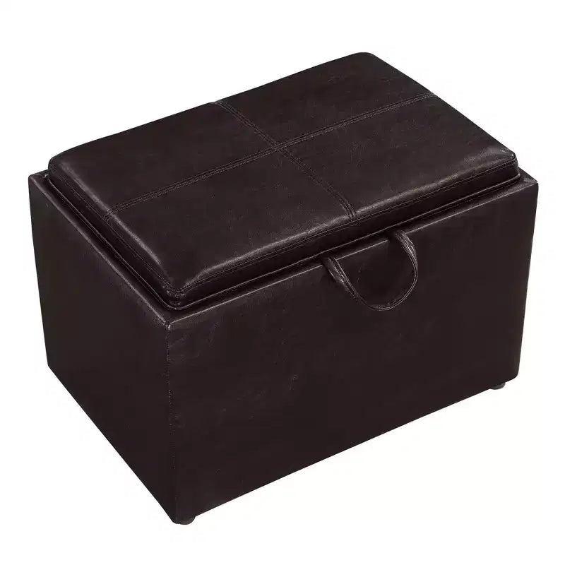 Pouf de rangement Luxe Comfort avec plateau supérieur réversible