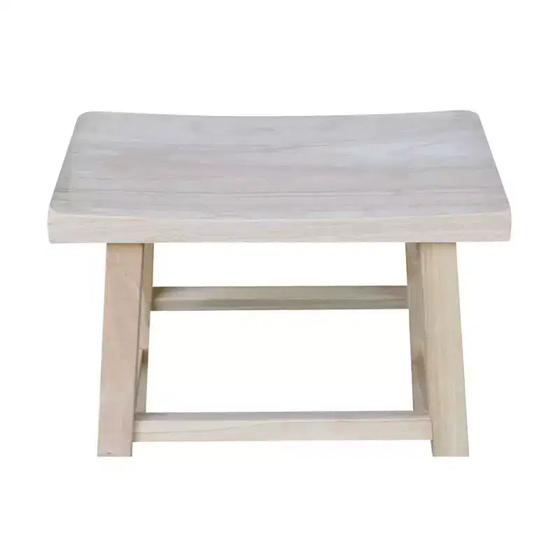 Tabouret de bar 45 cm, siège bois massif, finition naturelle : Hévéa durable, aucun assemblage requis