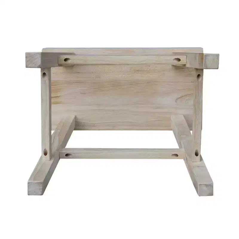 Tabouret de bar 45 cm, siège bois massif, finition naturelle : Hévéa durable, aucun assemblage requis