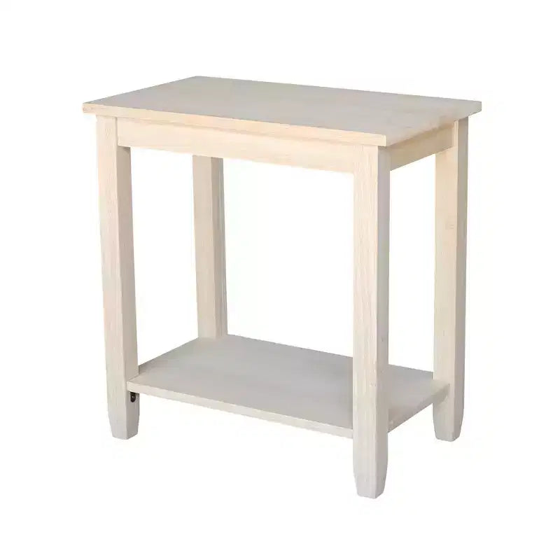 Table d'appoint Solano : Bois d'hévéa durable, Rectangulaire, Étagère de rangement