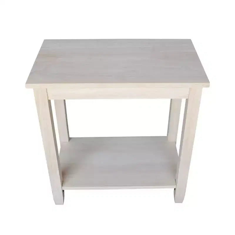 Table d'appoint Solano : Bois d'hévéa durable, Rectangulaire, Étagère de rangement